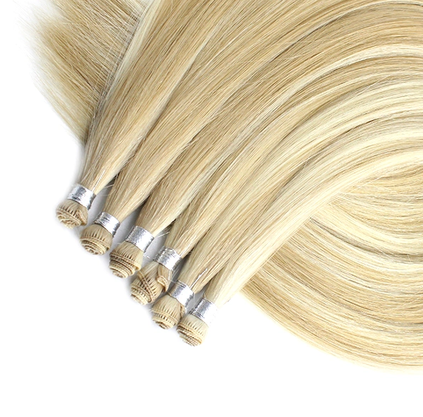  Blonde Hand Tied Hair Weft Extensions Silky Straight  100gm YL318